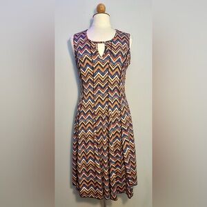 Sami & Jo Women’s Chevron Print Multicolor Dress Size Large